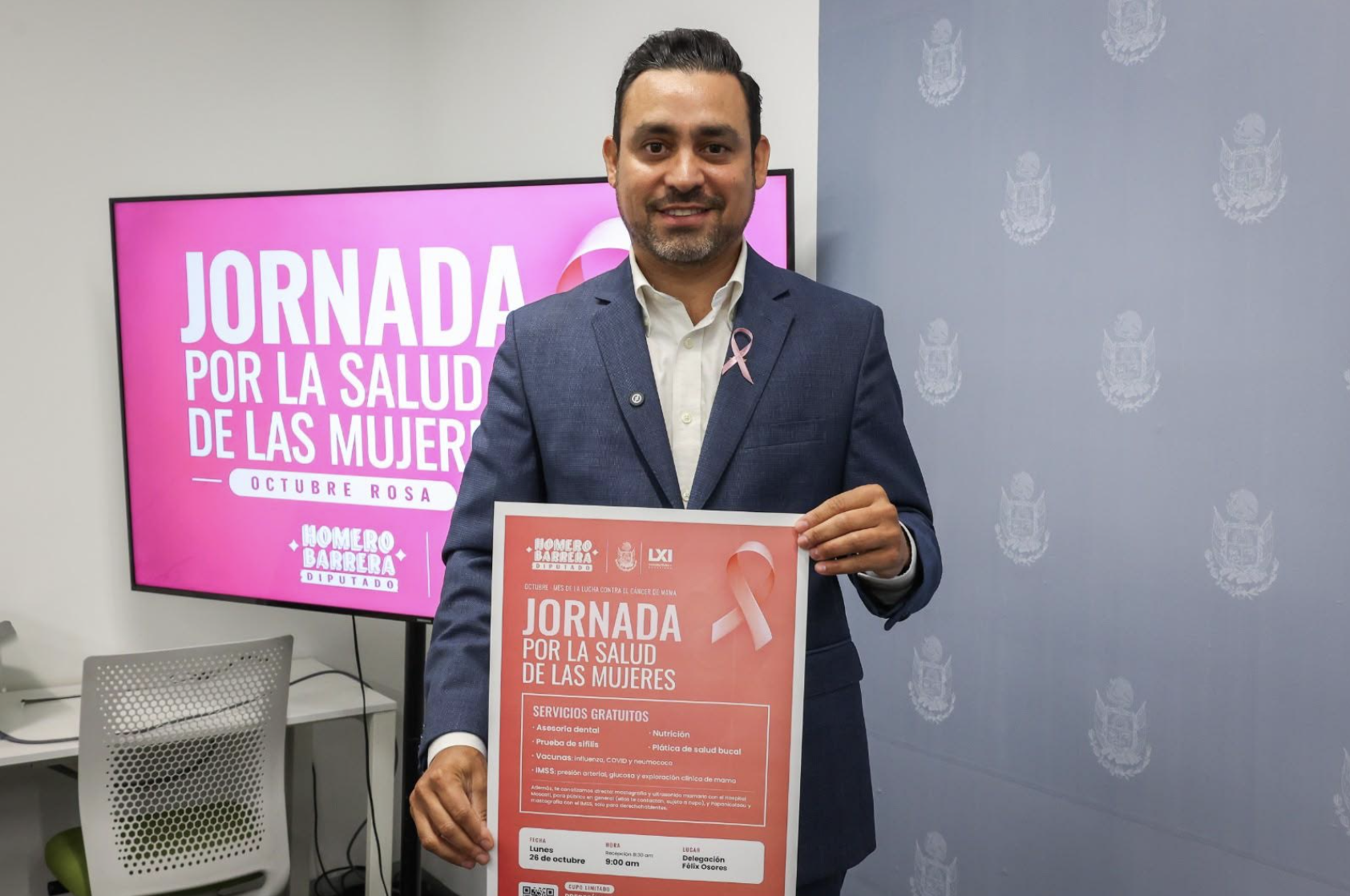 Homero Barrera impulsa acciones para  fortalecer la salud de las mujeres en Querétaro